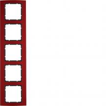 Berker 10153012 Rahmen 5fach B.3 Alu, rot/anthrazit