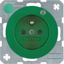 Berker 6765092003 Steckdose m SK-Stift LED R.1/R.3 grün