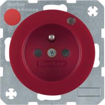 Berker 6765092022 Steckdose m SK-Stift LED R.1/R.3 rot