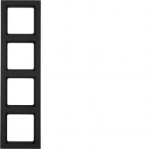 Berker 10146096 Rahmen 4-fach Serie Q.3 anthrazit, samt
