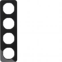 Berker 10142116 Rahmen 4fach R.1 Glas schwarz