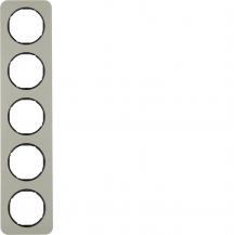 Berker 10152104 Rahmen 5fach R.1 Edelstahl/schwarz