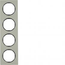Berker 10142204 Rahmen 4fach R.3 Edelstahl/schwarz