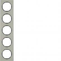 Berker 10152204 Rahmen 5fach R.3 Edelstahl/schwarz