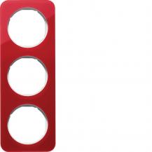 Berker 10132349 Rahmen 3fach R.1 Acryl rot Transl. pw