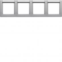 Berker 10246014 Rahmen 4fach waag mit BF Q1 Alu Lack