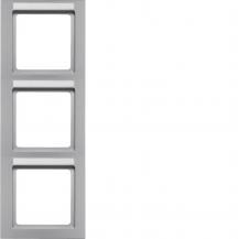 Berker 10536094 Rahmen 3fach senk mit Bs.feld Q3 AluLack