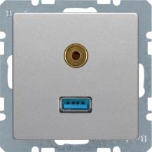 Berker 3315396084 USB,5 mm Audio Steckdose Q.x alu