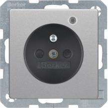 Berker 6765096084 Steckdose m SK-Stift LED Q.x alu