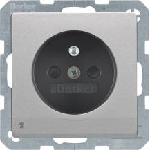 Berker 6765106084 Steckdose m SK-Stift LED Qx alu lack