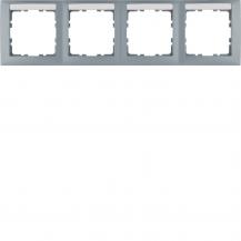 Berker 10249959 Rahmen 4fach waagerecht, mit Beschriftungsfeld, Serie S.1, alumi