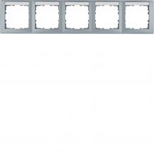 Berker 10259959 Rahmen 5fach waagerecht, mit Beschriftungsfeld, Serie S.1, alumi