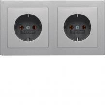 Berker 47206084 Steckdosen-Kom SCHUKO 2f m Ra Q.x alu