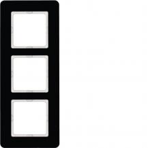 Berker 10136076 Rahmen 3fach Q.7 Glas schw