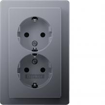 Berker 47596084 D.std. SCHUKO, Adpl., erh. BS, Q.1, alu
