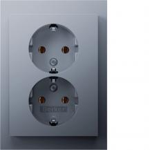 Berker 47747003 D-Steckdose SCHUKO m ADP K.5 alu ma la