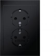 Berker 47742245 D-Steckdose SCHUKO m ADP R.3 schw gl
