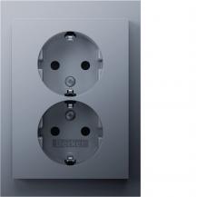 Berker 47597003 D-Steckdose SCHUKO ADP erh.BS K.5 alu ma