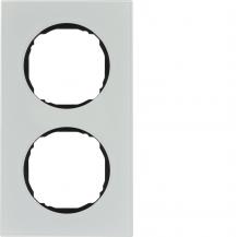 Berker 10122609 Rahmen 2fach, flach, R.8, Glas polarweiß