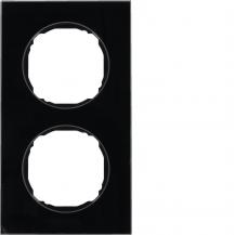 Berker 10122616 Rahmen 2fach, flach, R.8, Glas schwarz