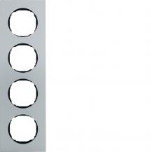 Berker 10142674 Rahmen 4fach, flach, R.8, Aluminium
