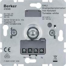 Berker 2998 DALI Drehpotenziometer Tunable white mit Netzteil, Softrastung, Lich