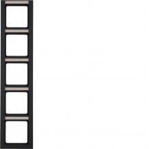 Berker 10556086 Rahmen 5f. senkr., B.feld, Q.3, anthr.