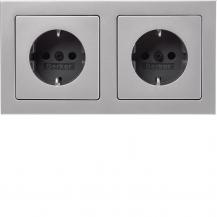 Berker 47206094 Steckdosen-Kom SCHUKO 2f m Ra Q.3 alu