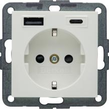 Berker 48141909 Steckdose SCHUKO/USB AC 20W PD S1 pw mt