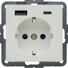 Berker 48146089 Steckd. SCHUKO/USB AC 20W PD Qx pw samt
