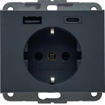 Berker 48147006 Steckdose SCHUKO/USB AC 20W PD Kx ant mt