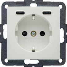 Berker 48151909 Steckdose SCHUKO/USB CC 20W PD S1 pw mt
