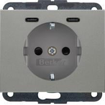 Berker 48157004 Steckdose SCHUKO/USB CC 20W PD Kx edelst