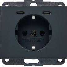 Berker 48157006 Steckdose SCHUKO/USB CC 20W PD Kx ant mt