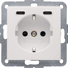 Berker 48158982 Steckdose SCHUKO/USB CC 20W PD S1 wß gl