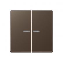 JUNG HOME Taster 2fach mit Lichtleiter, Serie A, mokka, Bluetooth Mesh