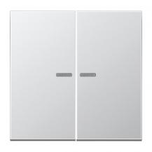 JUNG HOME BT AL 17102 Taster 2fach, mit Lichtleiter, Aluminium