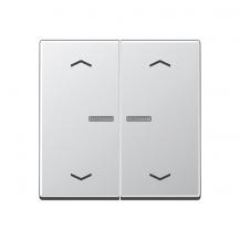 JUNG HOME Taster 2fach mit Pfeilsymbolen und Lichtleiter, Serie A, aluminium, Bluetooth Mesh