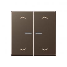 JUNG HOME Taster 2fach mit Pfeilsymbolen und Lichtleiter, Serie A, mokka, Bluetooth Mesh