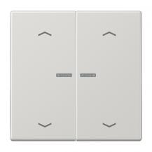 JUNG HOME Taster 2fach mit Pfeilsymbolen und Lichtleiter, Serie LS, lichtgrau, Bluetooth Mesh