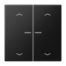 JUNG HOME Taster 2fach mit Pfeilsymbolen und Lichtleiter, Serie LS, graphitschwarz matt, Bluetooth Mesh