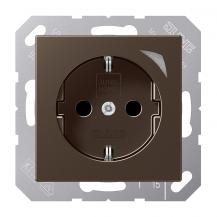 JUNG HOME SCHUKO Steckdose Energy 16 A mit Energiemessung, Safety Plus und Funktionsanzeige, Serie A, mokka, Bluetooth Mesh