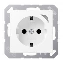 JUNG HOME SCHUKO Steckdose Energy 16 A mit Berührungsschutz und Energiemessung, Serie A, schneeweiß matt, Bluetooth Mesh