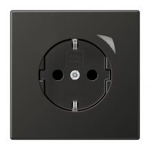 JUNG HOME SCHUKO Steckdose Energy 16 A mit Berührungsschutz und Energiemessung, Serie LS, anthrazit, Bluetooth Mesh
