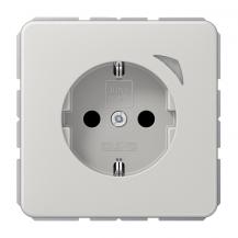 JUNG HOME Smart SCHUKO Steckdose Energy 16 A 250 V, Leistungs- und Energiemessung, Bluetooth Mesh, Serie CD, lichtgrau, BT CD 1521 SE LG