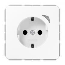 JUNG HOME SCHUKO Steckdose Energy 16 A mit Berührungsschutz und Energiemessung, Serie CD, alpinweiß, Bluetooth Mesh