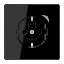 JUNG HOME Smart SCHUKO Steckdose Energy 16 A 250 V, Leistungs- und Energiemessung, Bluetooth Mesh, Serie LS, schwarz, BT LS 1521 SE SW