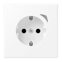 JUNG HOME SCHUKO Steckdose 16 A mit Berührungsschutz und Funktionsanzeige, Serie LS, schneeweiß matt, Bluetooth Mesh