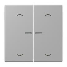 JUNG HOME Taster 2fach mit Pfeilsymbolen und Lichtleiter, Serie LS, gris moyen, Les Couleurs Le Corbusier, Bluetooth Mesh