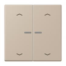 JUNG HOME Taster 2fach mit Pfeilsymbolen und Lichtleiter, Serie LS, ombre naturelle claire, Les Couleurs Le Corbusier, Bluetooth Mesh